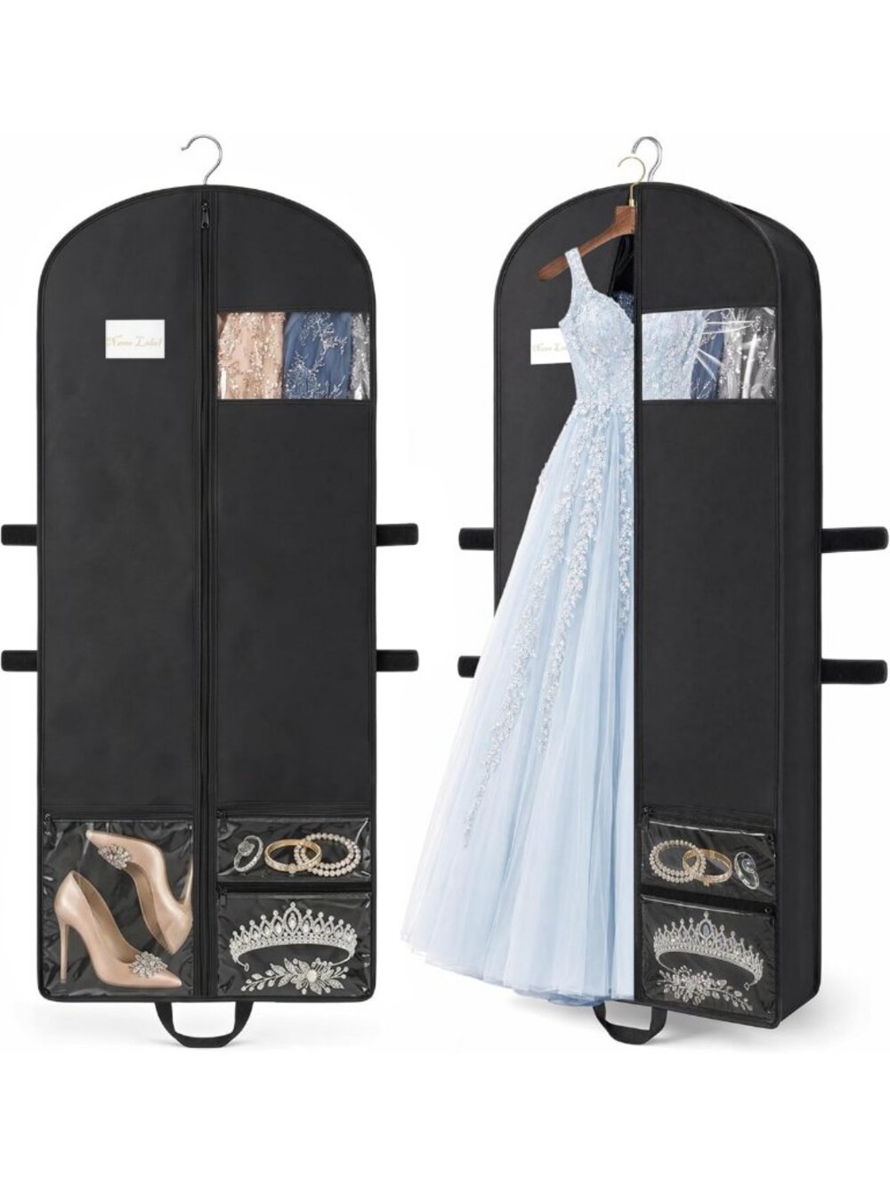 65" Waterproof Garment Bags 2-Pack for Travel & Closet Storage, Dress & Tuxedo
